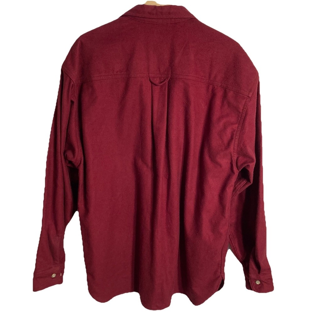 Vtg Eddie Bauer Chamois Flannel Button Up Shirt Mens Large Red - Picture 4 of 8